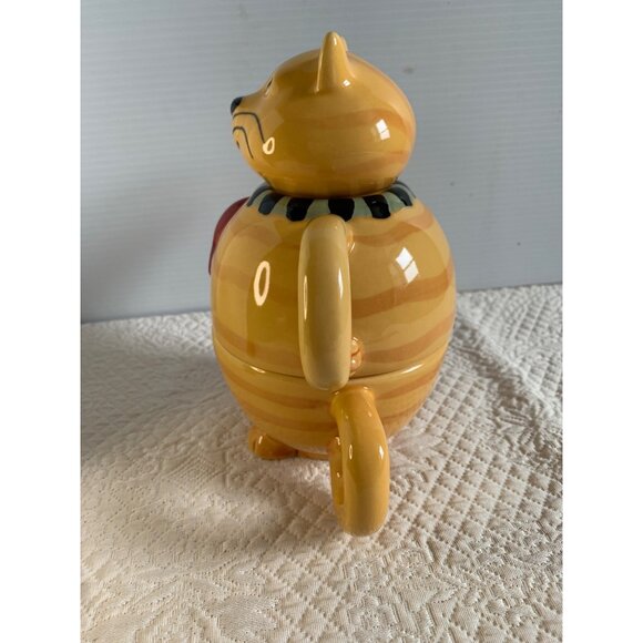 THT Designs Cat Teapot Stacked Cup and Pot Set Cat with fish tag - Picture 2 of 9